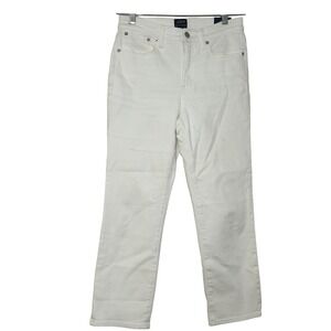 NWT J.Crew Essential Straight Leg Jeans White High Rise Petite 26P classic
